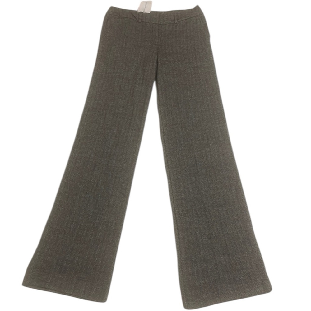 Terra Michaels herringbone pants charcoal gray soft flare legs women size 6